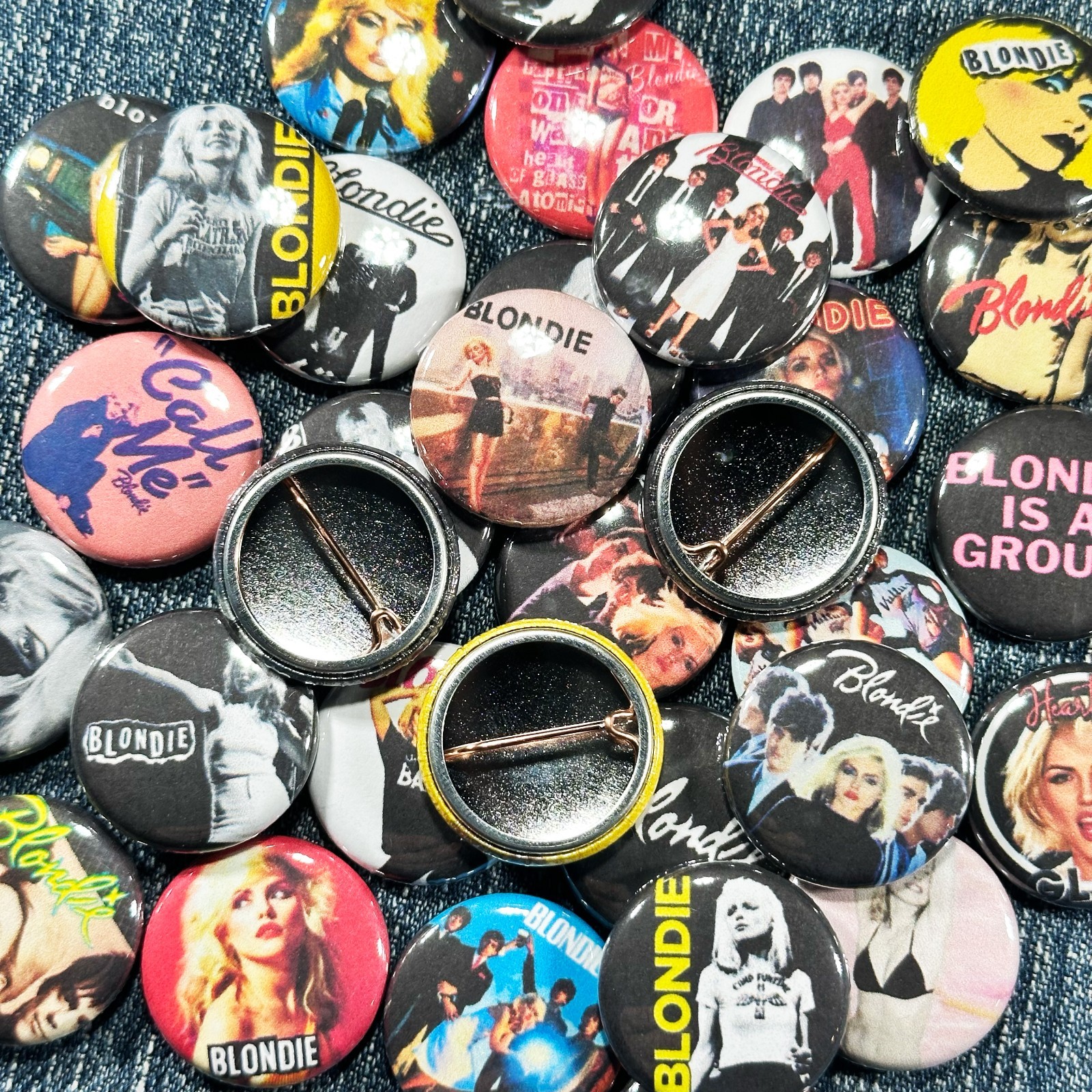 Blondie 1" Pinback Buttons 80s New Wave Punk Rock Retro Music Band 30 Pins Set