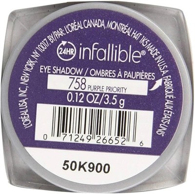 (3 PACK) L'Oreal Paris - Infallible Eye Shadow 24HR #758 PURPLE PRIORITY