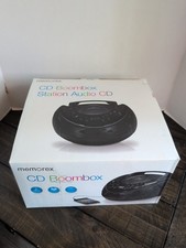 Memorex Black Boombox CD Player AM/FM Radio Aux Input Headphone Jack