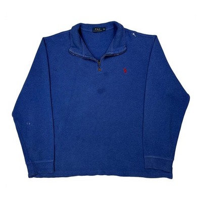 Polo By Ralph Lauren 1/4 Zip - XL Blau Baumwolle