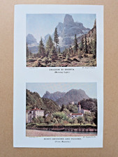 Views of Crozzon Di Brenta & Monti Brusione and Pizzone - Antique Print - 1913