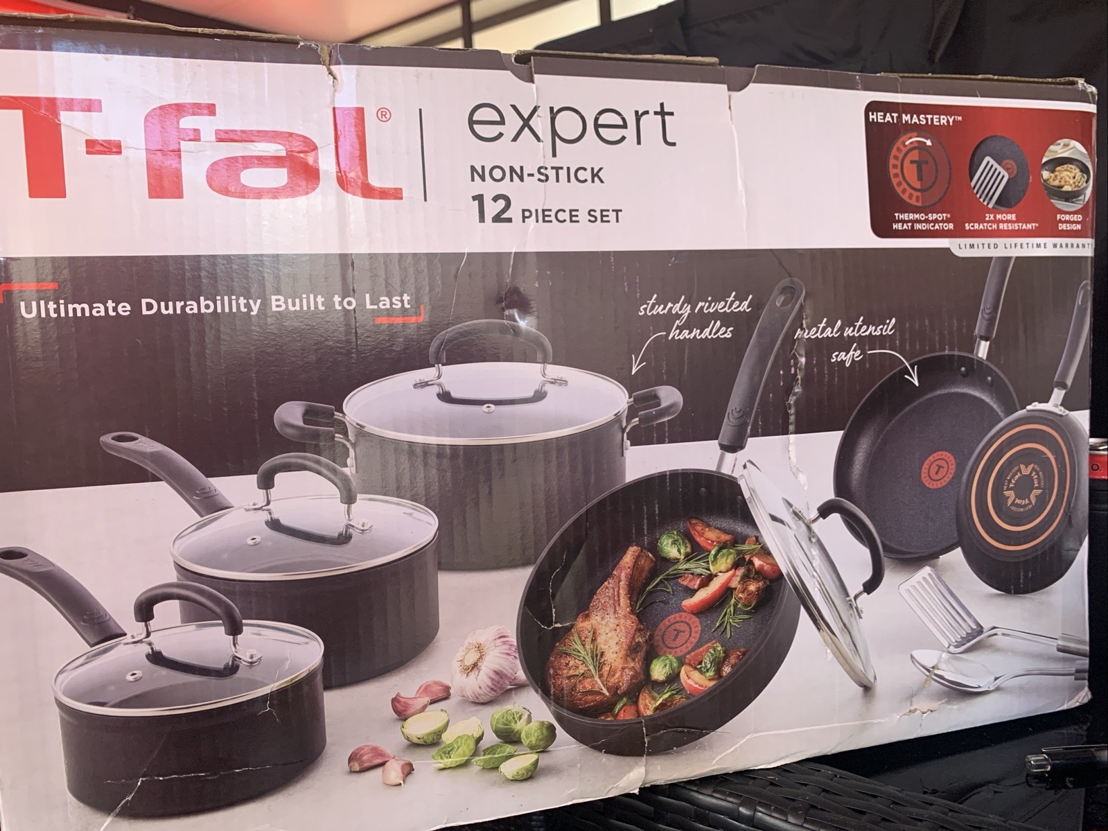 t-fal 12 piece set Non Stick, Expert Collection Induction, Even Heating