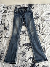 Miss Me Women's Bootcut Jeans Medium Wash Blue Studded Embellished Pockets
