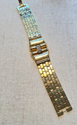 Vintage Jewelry Signed CROWN TRIFARI / ALFRED PHILLIPE GOLD PLATED BRACELET