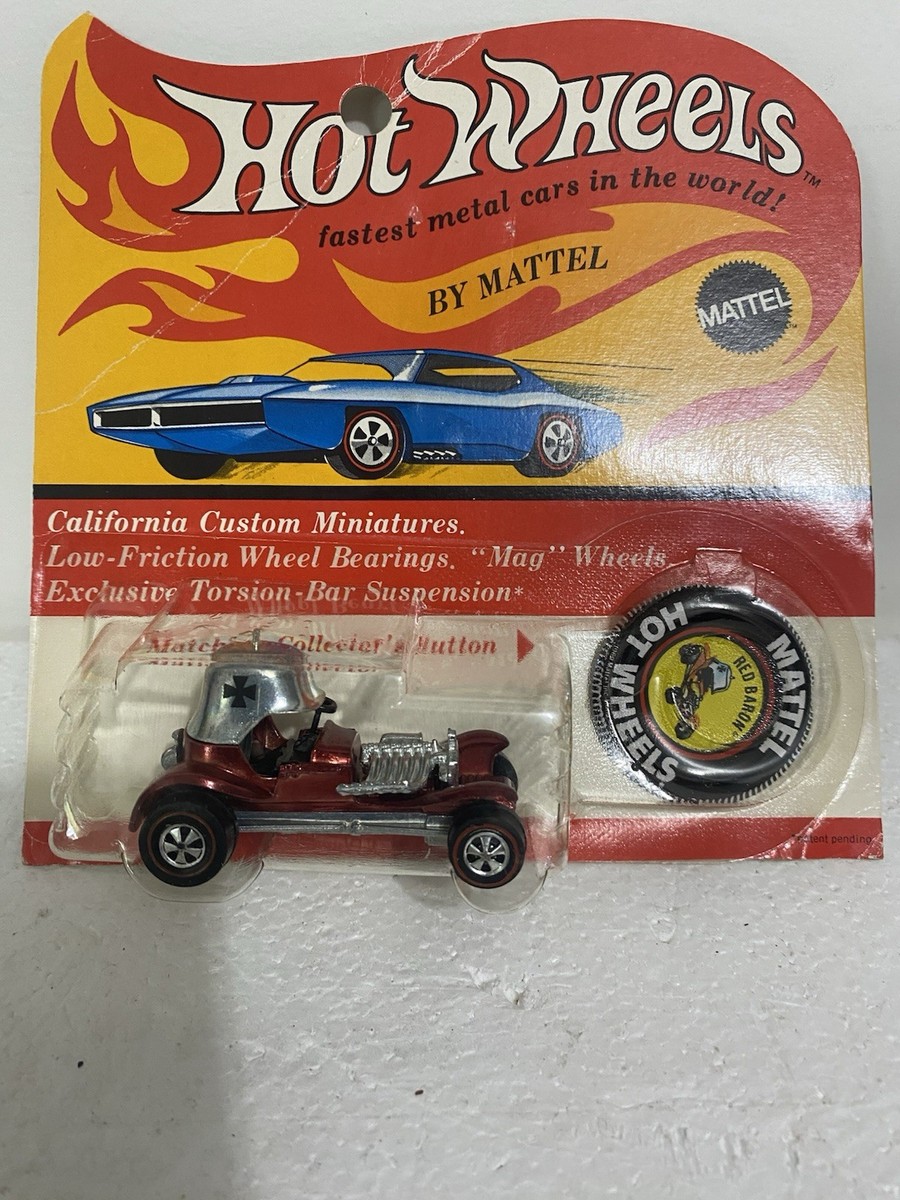 Hot Wheels 1969 Redline Red Baron Vintage Original HK with Button