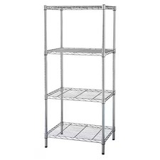 Zoro Select 1Pgg5 Wire Shelving Unit, 24"D X 24"W X 74"H, 4 Shelves, Chrome,