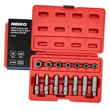  04207A Impact Nut & Bolt Lug Nut Removal Tool, 3/8 14 Piece Extractor Set