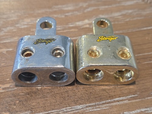 2x STINGER SPT8202 GOLD DUAL 4 GAUGE5/16" HOLE PRO RING BATTERY TERMINAL - Picture 2 of 2