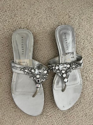 Damen Sandalen,Gr 41,Pucetti,silber,Glitzer, neu+ovp