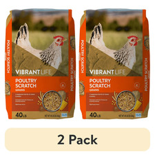  2 Pack Vibrant Life Poultry Scratch Grains Chicken Feed 40 lb Bags Total 80lb