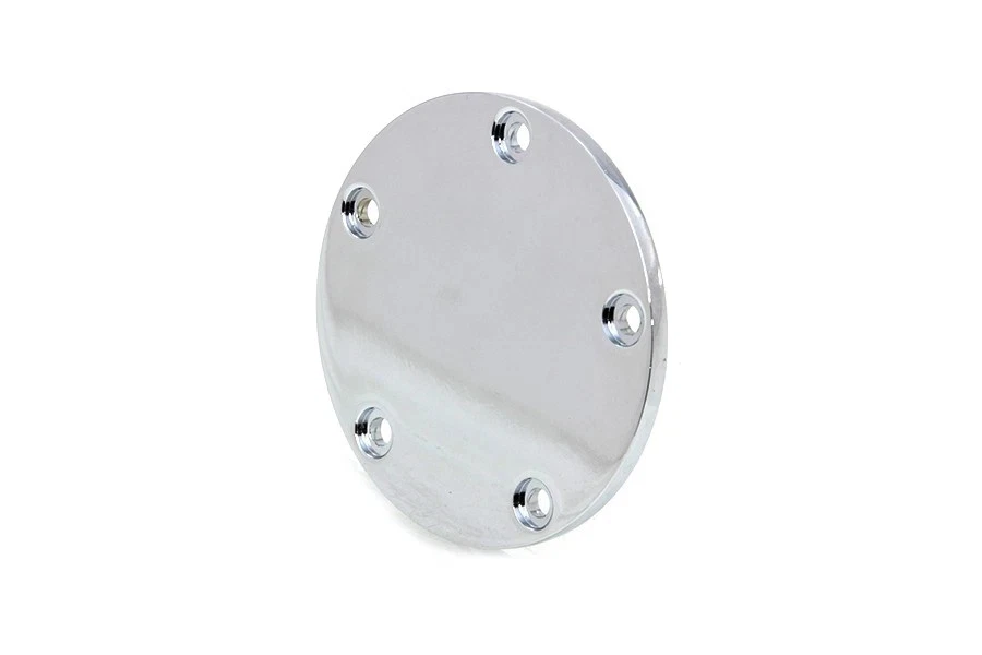 V-Twin Smooth Flat Ignition System Cover 5-Hole Chrome fits Harley Davidson