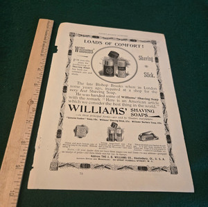 Antique Williams Shaving Stick Magazine print ad
