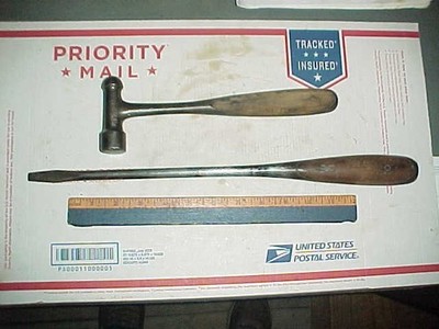 H.D. Smith Perfect Handle Ball Peen Hammer & 16 3/8'' Long Screwdriver Old Tools