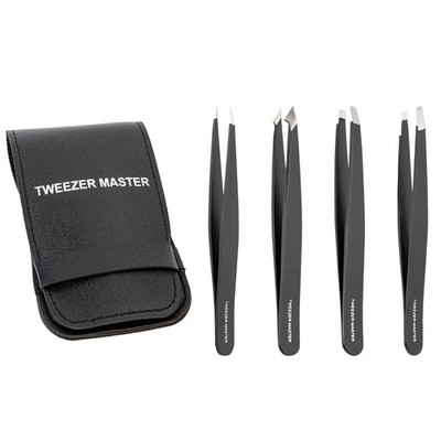 Professional Tweezer Set Stainless Steel Slant & Pointed Tips Grooming Tool