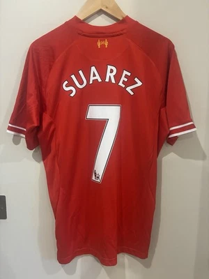 Liverpool FC 2013/14 Warrior Home Shirt #7 Luis Suarez Authentic Large Football - Image 1 of 4