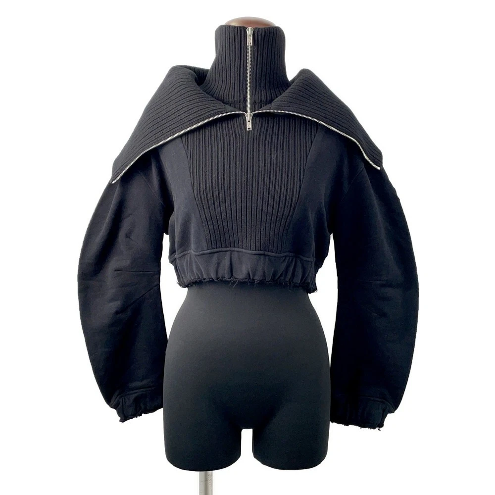 Moncler — MONCLER Willow Smith Half Zip Knit Size XS Cotton100% Black J209T8G00005
