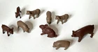 Vintage Marx Brown LIVESTOCK LOT farm animals barn playset Pigs Lambs Rabbit VTG