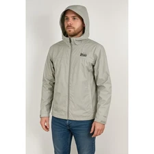 REI Co-op Peak 2.5L Waterproof Rain Jacket Gray Mens XL Hooded Hiking Shell