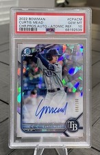 2022 Bowman Chrome Curtis Mead Rookie RC 1st Atomic Refractor /100 Auto PSA 10