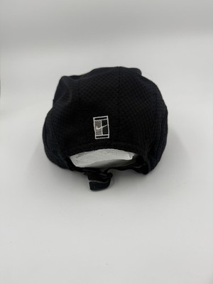 VTG Nike Tailwind Running Mesh 7 Panel Black Hat Strap Back Cap