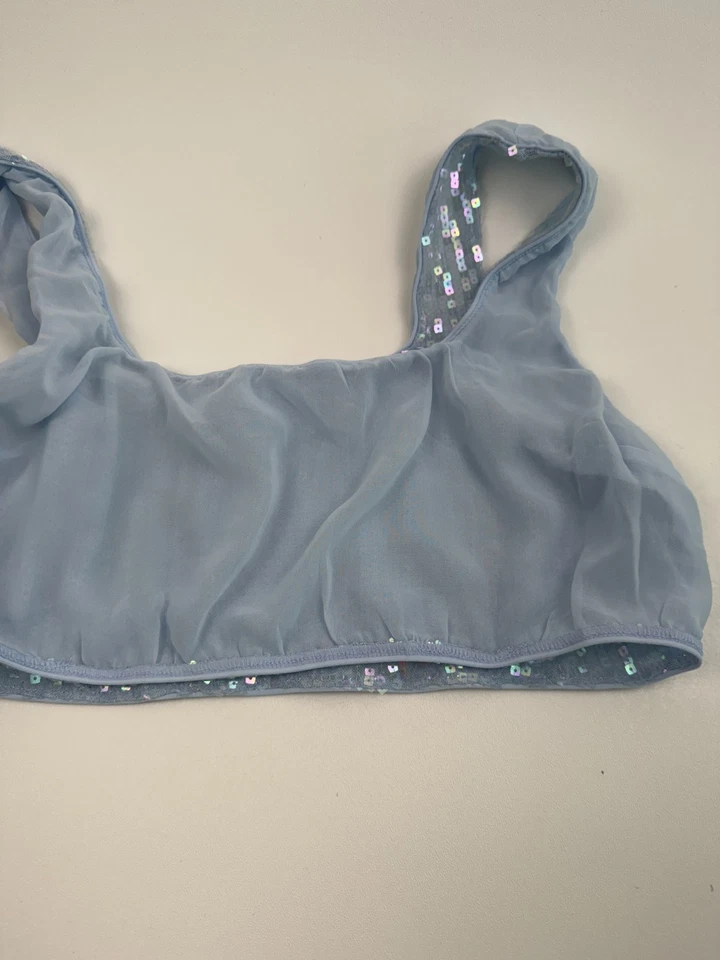 Victoria's Secret Sequin Shimmer Wire Free Side Zip Bralette Bra  Blue  XXL  NWT - Image 3 of 4