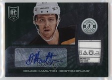 2013-14 Totally Certified Platinum Green Tag 1/5 Dougie Hamilton Patch Auto u0h