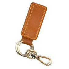 Personalized Leather Keychains Custom Name and Date Car Key 1pack Light Brown
