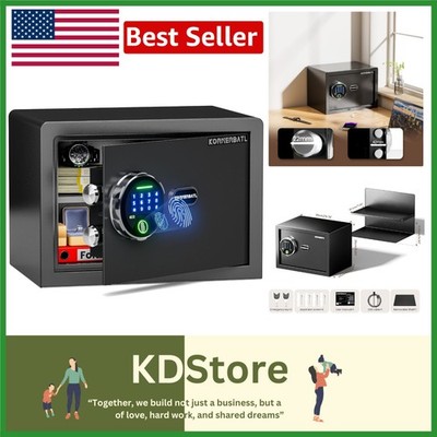 Fingerprint Lock Safe with Removable Shelf & Silent Access - Ideal for Home Use