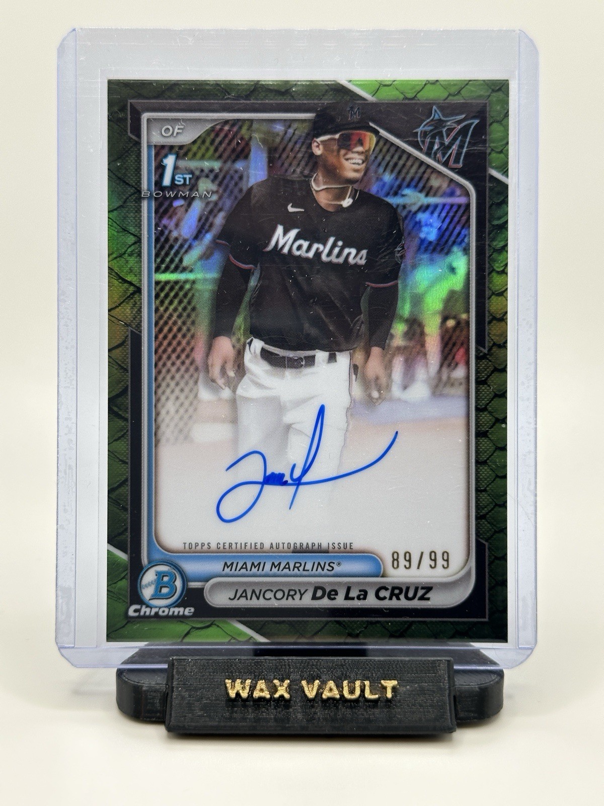 2024 Bowman Chrome 1st Green Reptilian Jancory De La Cruz Refractor AUTO /99