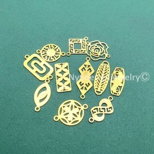 Multiple Sizes Shapes Elegant Gold Plated Connector Finding 8pcs Unique Design