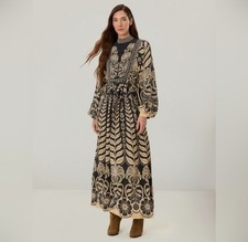 NWT Farm Rio Navy Blue Ainika Tropical Splendor Maxi Dress Sz S  RP $330