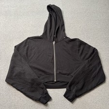 ALO Sweatshirt Womens Small Black Hoodie Fleece Performance Cropped Yoga Pilates