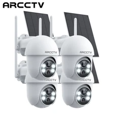 ARCCTV 4MP Solar Wieless Security Camera 4 Cam-Pack,2-Way Audio & HD Color Night