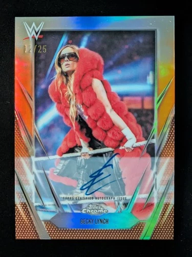 2026 Topps Chrome WWE BECKY LYNCH 12/25 Auto Orange Refractor #BCA-BEL