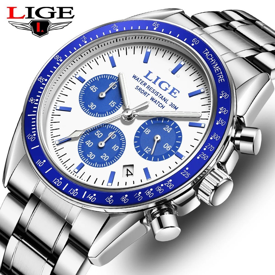 Наручные часы LIGE Men Chronograph Quartz