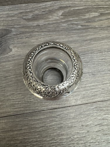 Frank M. Whiting Sterling Silver and Glass Toothpick Holder Bin Z - Picture 2 of 2