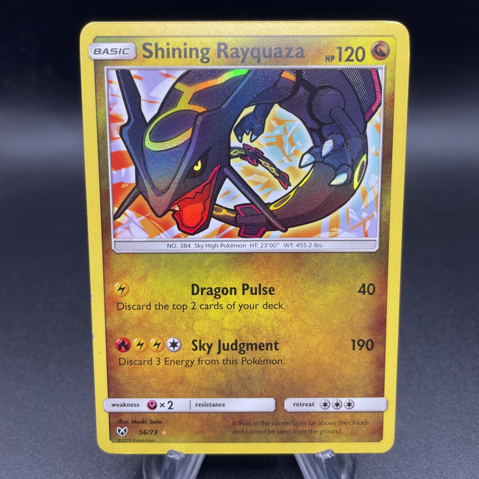 Shining Rayquaza Shiny Holo Rare 56/73 Shining Legends Pokemon Card LP