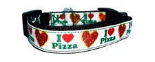 I Love Pizza dog collar 3/4 inch width adjustable cute dog collar