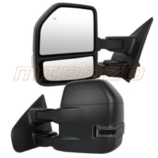 For 2004-2014 Ford F-150 Heated Tow Mirrors Puddle Light Turn Signal Pair