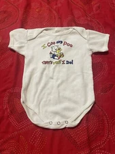 Vintage 2000’s Baby Boys Kids Club Graphic I Coo And Poo Jumpsuit. Size 24 Mos