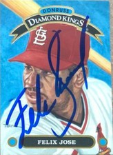 Felix Jose Autographed 1992 Donruss Diamond Kings #DK -13