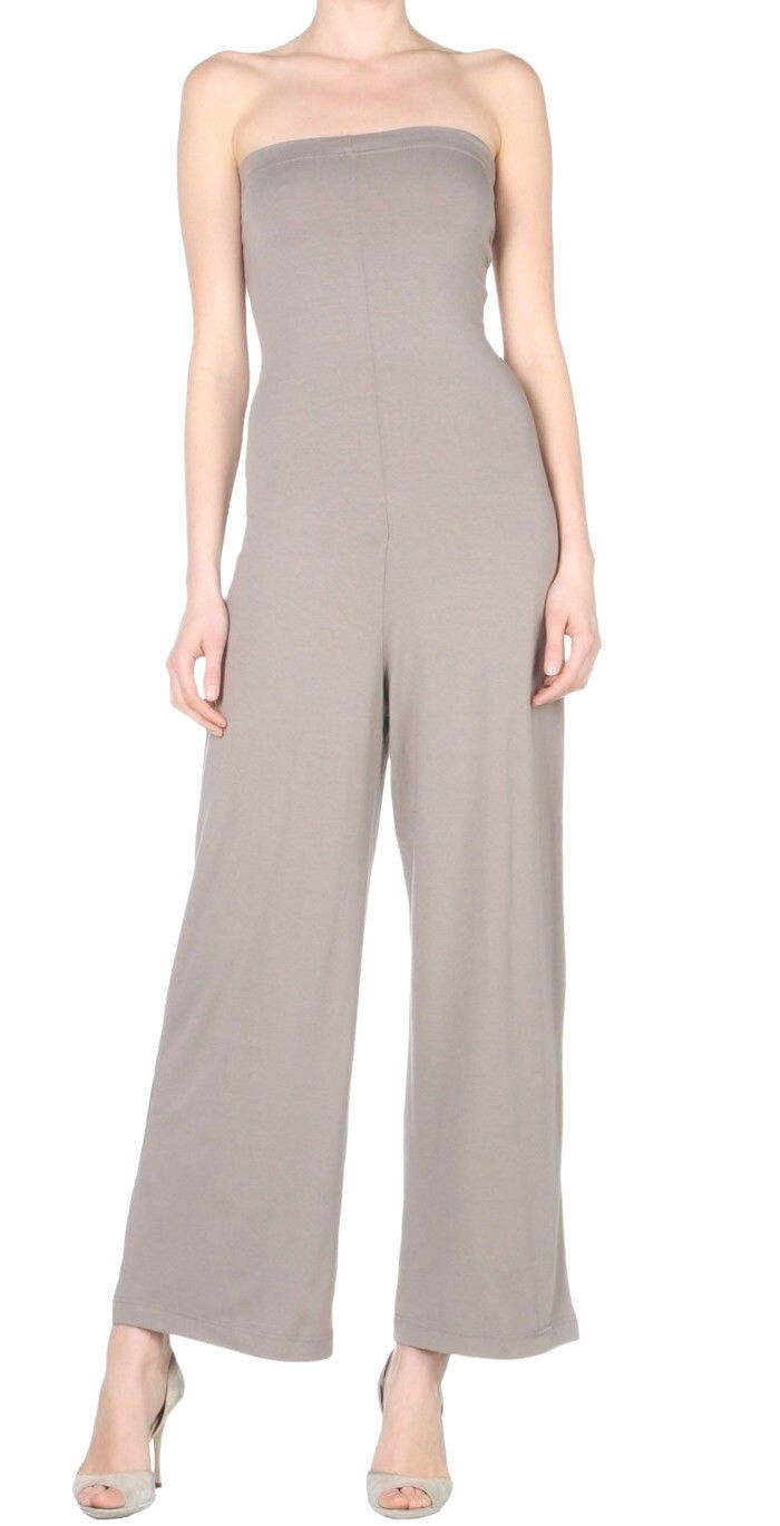 STUDIORUNDHOLZ Grey Strapless Wide Leg Jumpsuit M