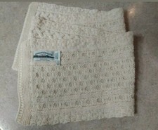 New Wool Scarf Aran Crafts Irish Cable Knit Ireland Winter White 10"x 60" Unisex