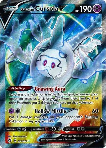 cursola pokemon card 071/073 Galarian Cursola V | Rare Ultra Card | SWSH3.5 Champion's Path main image 0