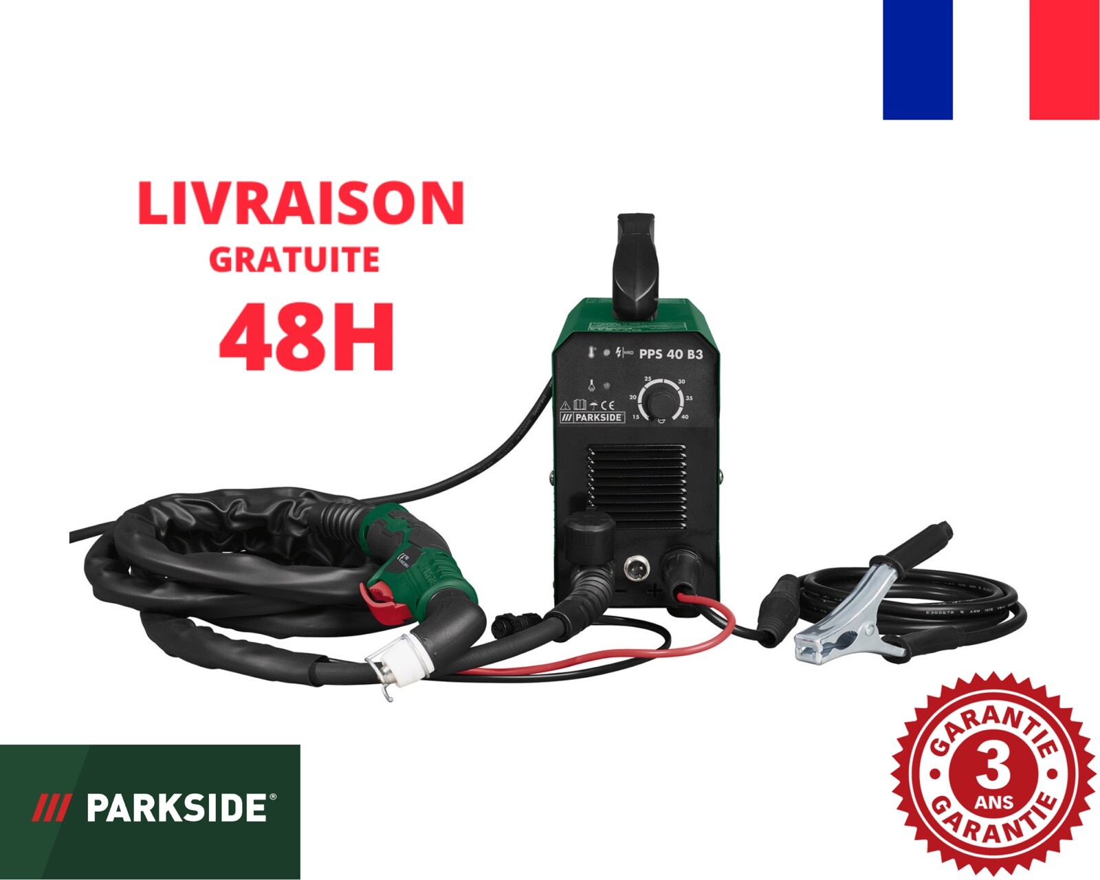 Découpeur plasma Parkside PPS 40 B3 avec capacité de coupe 12mm et régulation d'air