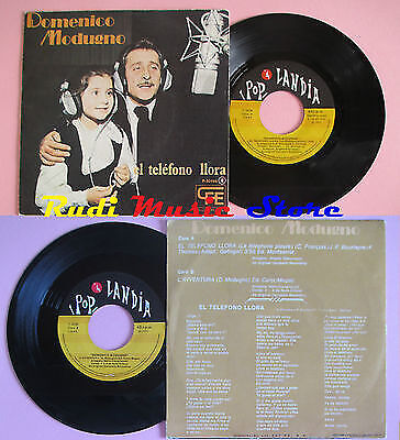 LP 45 7'' DOMENICO MODUGNO El phone llora L'avventura 1975 spain cd mc dvd