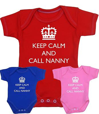 BABYPREM Babykleidung Jungen Mädchen Body Weste Spruch Fun Keep Calm Call Nanny