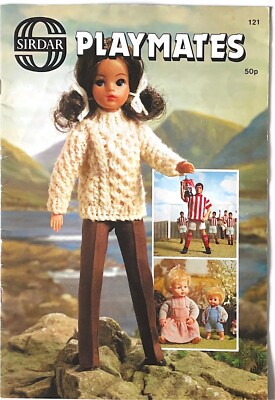 Vintage PLAYMATES by SIRDAR 121 gestrickte und gehäkelte Puppenkleidung Anleitungen