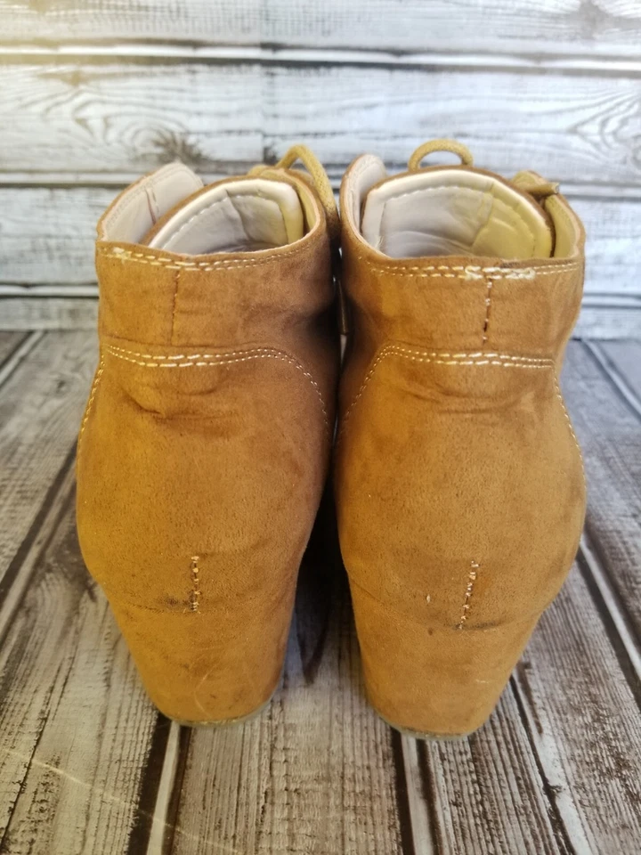 Bamboo Paddy01 Botín Chukka Shotie de cuña baja para mujer con cordones talla 9 Foto 4 de 4