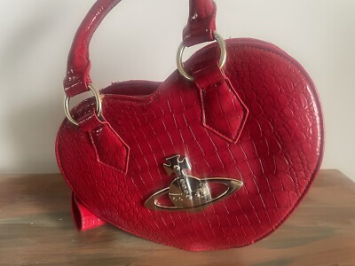 Vivienne Westwood Patent Heart Bag Red UK